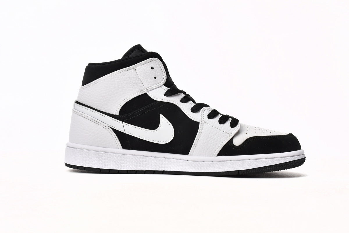 Air Jordan 1 Mid White Black Reps Sneaker 554724-113