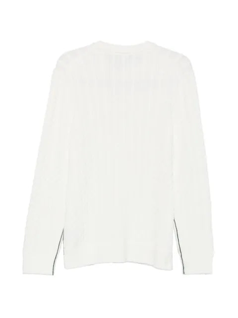 Lacoste cable-knit logo-patch sweater