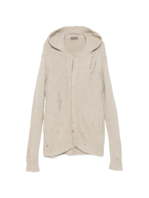 Yohji Yamamoto distressed hooded cardigan